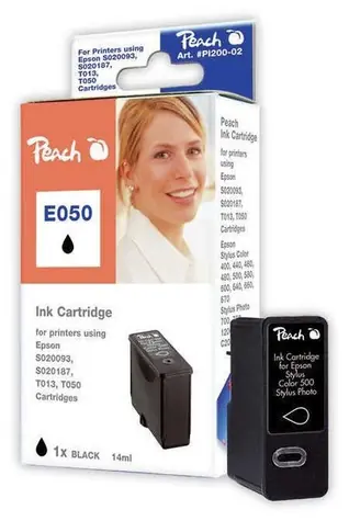 Peach E050 alternativní cartridge / Epson 440/500/640 / 14 ml / černá