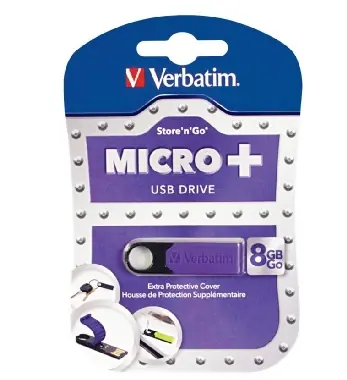 Verbatim Store'n'Go MICRO+ USB Flash / 8 GB / USB 2.0 / fialová