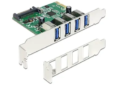 Delock PCI Express Karta / 4 x USB 3.0 / low profile