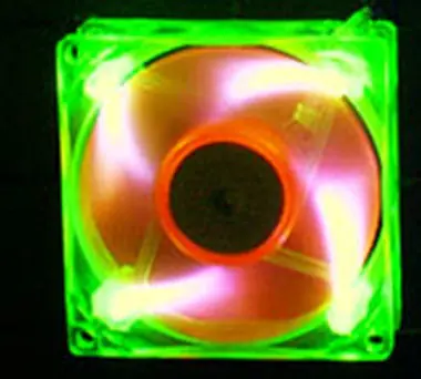 AeroCool AeroFans UV LED zeleno-oranžová / 80mm / ventilátor / 80X80X25mm