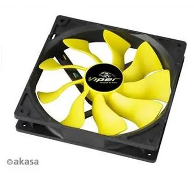 AKASA AK-FN063  Viper High Performance S-Flow fan / ventilátor 14cm / Hydro-dynamické ložisko / reg. PWM / žlutý