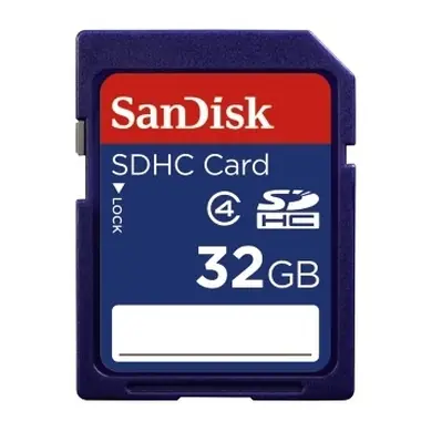 SanDisk SDHC 32GB / Class 4 / čtení/zápis 4.5/7 MB/s / vhodné pro HD