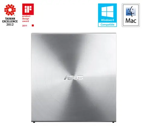 ASUS DVD±RW vypalovačka SDRW-08U5S-U silver / slim / USB 2.0 / stříbrná
