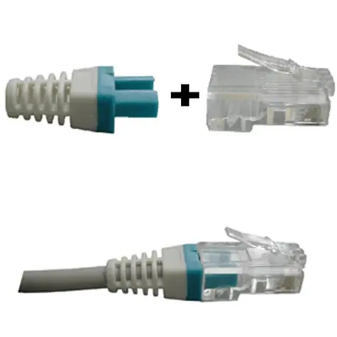 DATACOM Manžetka pro konektor RJ45 modro-bílá / 100 ks