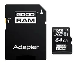 GOODRAM microSDHC 64 GB + adapter / Class 10 / UHS-I 