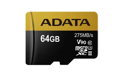 ADATA Premier One Micro SDXC 64GB + SD adaptér / UHS-II U3 Class 10 / R: 275MB/s / W: 155MB/s