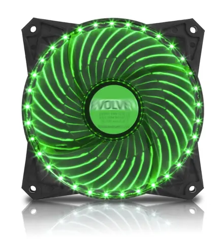 EVOLVEO ventilátor 120mm LED 33 bodů zelený
