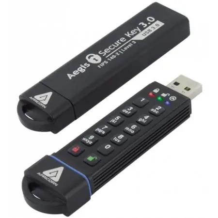 Apricorn Aegis Secure Key 128GB 256-Bit AES XTS / Flash Disk / šifrování 256-it AES / USB 3.0 