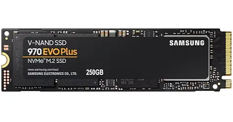 SAMSUNG 970 EVO Plus 250GB / M.2 2280 NVMe / MLC / RW: 3500 & 2300 MBps / IOPS: 250K & 550K / MTBF 1.5mh / 5y