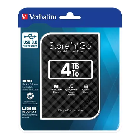 Verbatim Store 'n' Go GEN2 SuperSpeed 4TB černá / Externí HDD / 2.5