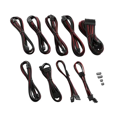 CableMod PRO ModMesh RT-Series Kabel Kits pro ASUS ROG & Seasonic - černo-tmavě červená