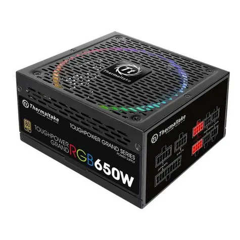 THERMALTAKE Toughpower Grand RGB 650W / aktivní PFC / ATX 12V 2.4 / 140mm ventilátor / 80PLUS Gold / černá