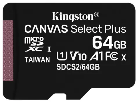 Kingston Canvas Plus microSDXC 64GB / UHS-I V10 / U1 / Class 10 