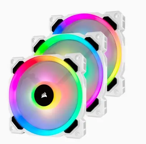Corsair LL120 RGB Dual Light Loop RGB (3ks) / 120 mm / 36 dB @ 2200 RPM / 63 CFM / PWM / bílá