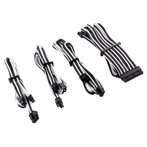 Corsair Premium Sleeved PSU kabelový kit (Gen 4) bílo-černá / 1xATX 24pin / 1xATX12V 4+4pin / 2xPCIe 6+2pin 