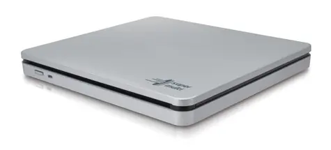 Hitachi-LG GP70NS50 stříbrná / Externí vypalovací mechanika / slim / DVD+-RW / USB 2.0 / zápis 5-6-8-24x / čtení 6-8-24x