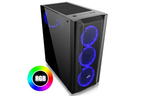EVOLVEO Ptero Q1 černá / ATX / 2x USB 2.0 + 1x USB 3.0 / 4x RGB 120 mm / bez zdroje / průhledná bočnice