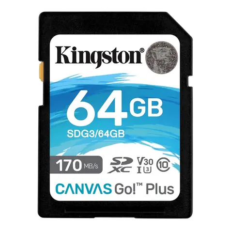Kingston Canvas Go! Plus SDXC 64GB / UHS-I V30 / U3 / Class 10