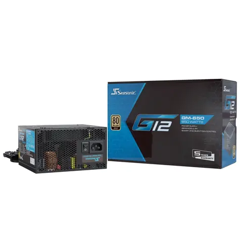 Seasonic G12 GM-650 Gold 650W / ATX / Aktivní PFC / 120mm ventilátor / 80PLUS Gold