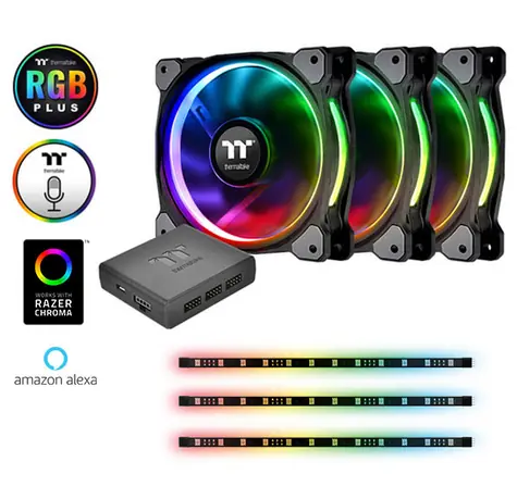 THERMALTAKE Riing Plus 12 RGB Radiator Fan Lumi Plus TT Premium Ed. 3pack / 120 x 120 x 25 mm / 1500 RPM / 24.7 dB 