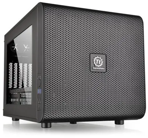 THERMALTAKE Core V21 černá / Cube  / USB 3.0 | USB 3.0 / bez zdroje / ATX / průhledná bočnice