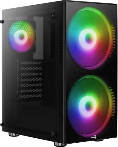 AeroCool Python aRGB černá / PC skříň / Bez zdroje / Průhledná bočnice