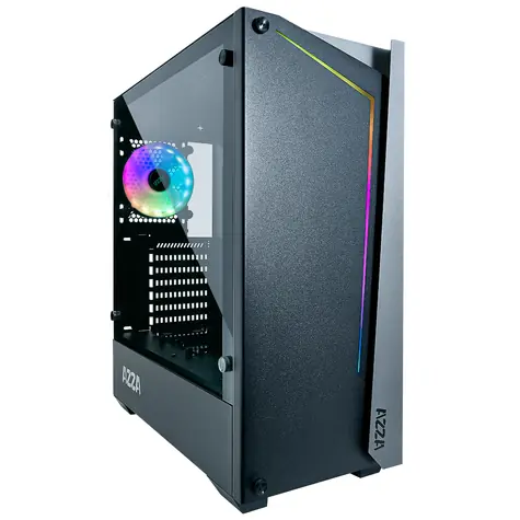 AZZA Apollo 430 černá / ATX / 2x USB 3.0 / HD Audio / Bez zdroje / průhledná bočnice
