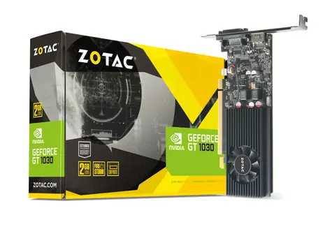 ZOTAC GT 1030 Low Profile / 1228-1468 MHz / 2GB GDDR5 6GHz / 64-bit / HDMI + DVI / 30W / doprodej