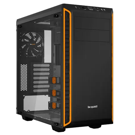 be quiet! PURE BASE 600 Window oranžová / ATX / 2x USB 3.0 + 2x Jack 3.5mm / 1x 120 mm + 1x 140 mm / Průhledná bočnice
