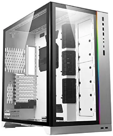 Lian Li O11 Dynamic XL ROG bílá / PC skříň / E-ATX / Bez zdroje / 4x USB 3.0 + 1x USB 3.1 C / průhledná bočnice