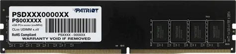 Patriot Signature 32GB (1x32GB) 2666MHz / DIMM / DDR4 / CL19 / Unbuffered / Non-ECC / 1.2V