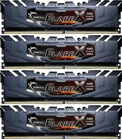 G.SKill FlareX AMD 64GB (4x16GB) 3200MHz černá / DDR4 / CL16-18-18-38 / 1.35V / XMP 2.0