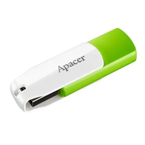 Apacer AH335 32GB bílo-zelená / Flash Disk / USB 2.0 / s otočnou krytkou