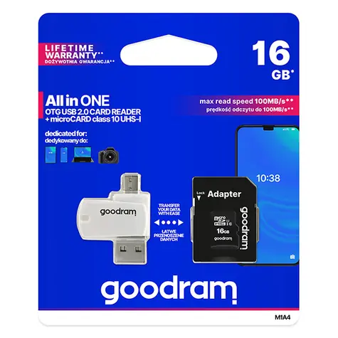 GOODRAM All-In-One microSDHC 16GB + čtečka / Class 10 / UHS-I U1 