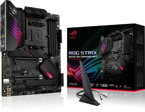 ASUS ROG STRIX B550-XE GAMING WIFI / AMD B550 / DDR4 / SATA III RAID / USB / 2.5GLAN / M.2 / sc.AM4 / Wi-Fi / ATX