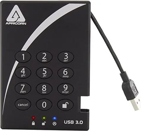 Apricorn Aegis Padlock 2TB černá / Externí HDD / 2.5