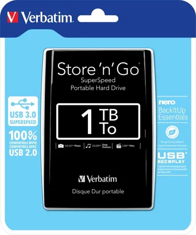 Verbatim Store 'n' Go USB 3.0 1TB černá / Externí HDD / 2.5