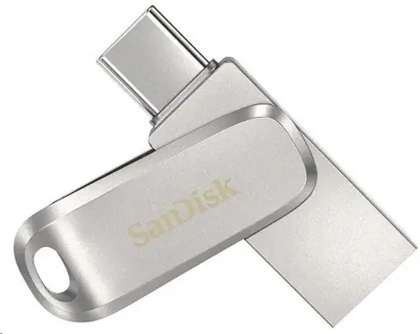 SanDisk Ultra Dual Drive Luxe 128 GB stříbrná / Flash Disk / USB-A 3.1 & USB-C 3.1 / čtení: 150 MBs