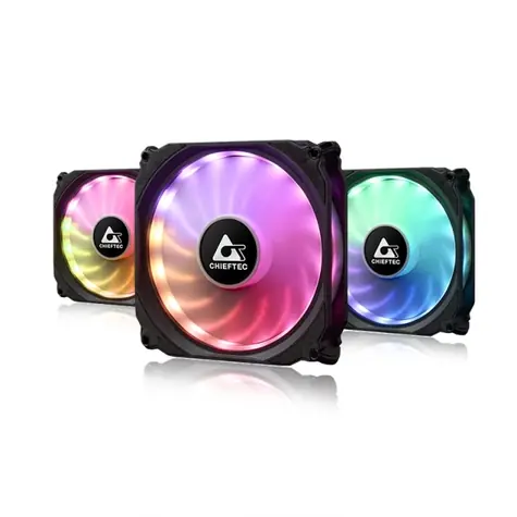 CHIEFTEC NF-3012-RGB 3 ks / 120 x 120 x 25mm / 1600 RPM / 28 dB / 3 Pin & 4 Pin