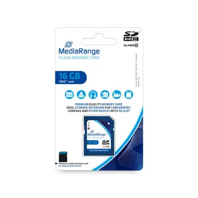 MediaRange SDHC 16GB / Class 10 / R: 45MBs / W: 15 MBs 