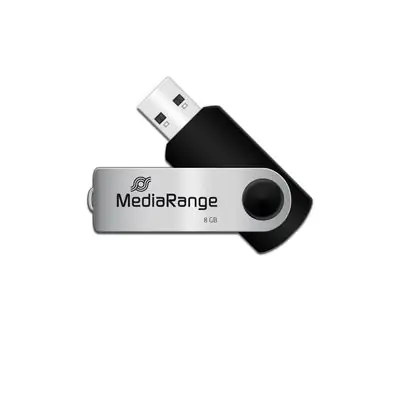 MediaRange MR908 8GB stříbrná / Flash Disk / USB-A 2.0 / čtení: 17MBs / zápis: 4MBs