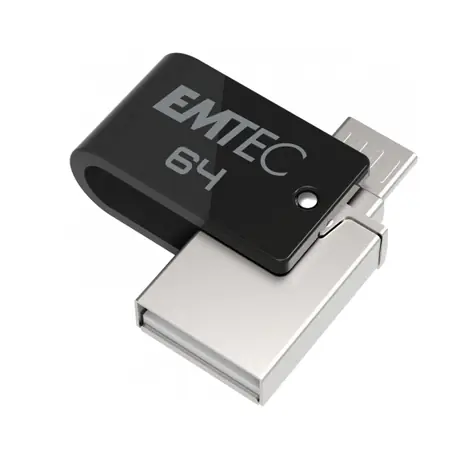 EMTEC T262B Mobile & Go 64GB / Flash Disk / USB-A 2.0 & USB 2.0 Micro-B / R: 15MBs / W: 5MBs