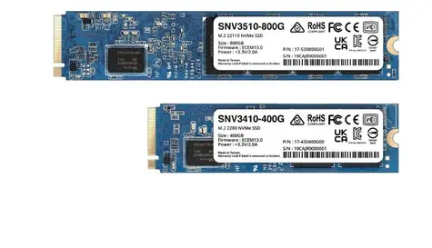 Synology SNV3510 400GB / M.2 NVMe PCIe 3.0 x4 / 22110 / RW: 3000 & 750 MBps / IOPS: 225K & 45K / MTBF 1.8mh / 5y