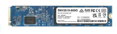 Synology SNV3510 800GB / M.2 NVMe PCIe 3.0 x4 / RW: 3100 & 1000 MBps / IOPS: 400K & 70K / MTBF 1.8mh / 5y