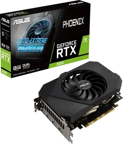 ASUS Phoenix RTX 3050 / 1552-1777MHz / 8GB GDDR6 / 128-bit / 1x HDMI+3x DP / (8)