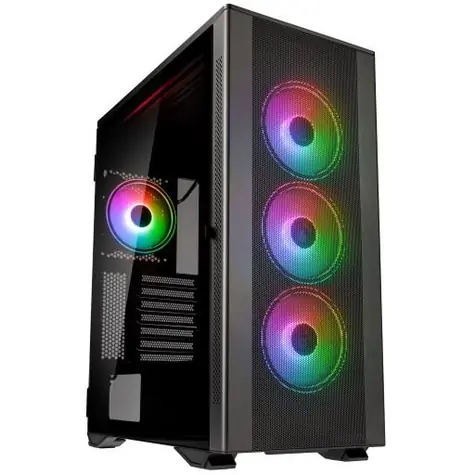 Kolink Stronghold Prism šedá / ATX / 1xUSB 3.1 + 2xUSB 2.0 / 4x 120 mm / bez zdroje / průhledná bočnice / Tvrzené sklo