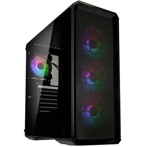 Kolink Levante V2 ARGB černá / ATX / 1xUSB 3.0 + 2xUSB 2.0 / 4x 120 mm / bez zdroje / průhledná bočnice / tvrzené sklo