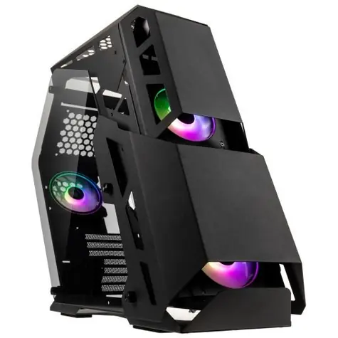 Kolink Big Chungus Shredded ARGB černá / ATX / 1xUSB 3.0 + 1xUSB 2.0 / 4x 120 mm / bez zdroje / průhledná bočnice