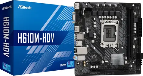 ASRock H610M-HDV / H610 / LGA 1700 / 2x DDR4 / PCIEx16 / 1x GLAN / microATX
