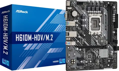 ASRock H610M-HDV/M.2 / H610 / LGA 1700 / 2x DDR4 / PCIEx16 / 1x GLAN / M.2 / microATX